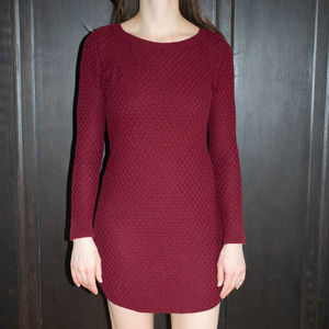 Loft red long sleeve sweater dress